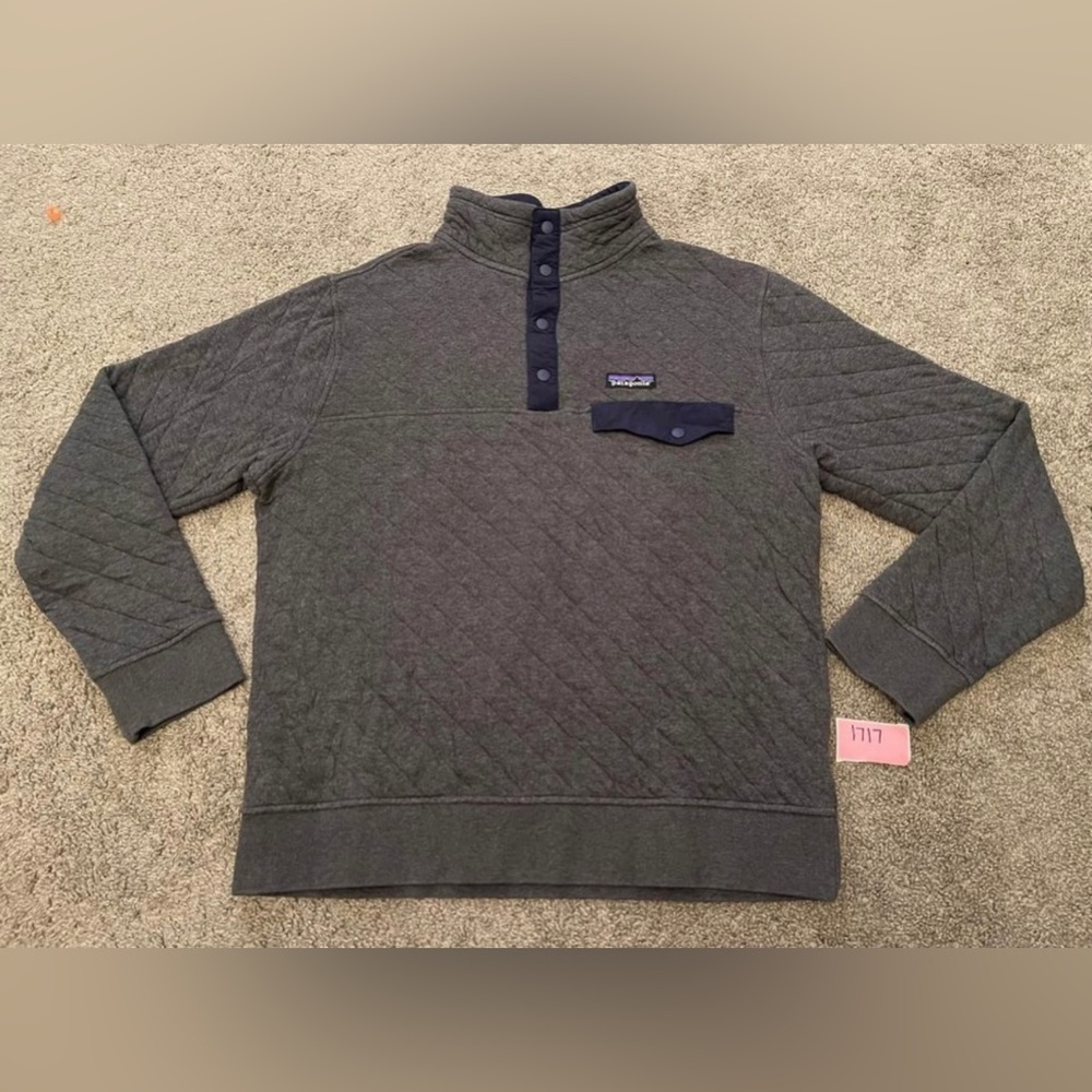 Men’s Patagonia Pullover Organic Cotton T Snap Quiled Jacket Size M